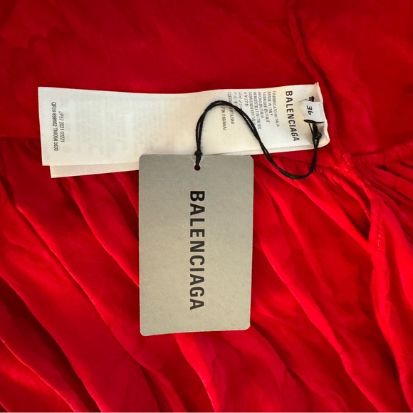 BALENCIAGA Asymmetric draped paneled satin-jacquard maxi dress - Picture 4 of 11